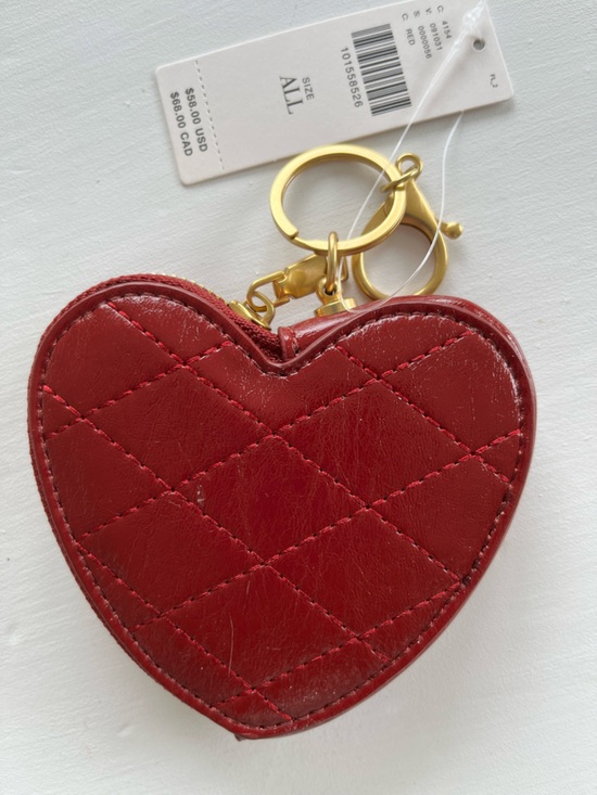 Anthropologie Accessories - Anthropologie Red Heart Shaped Key Chain/Tiny Purse